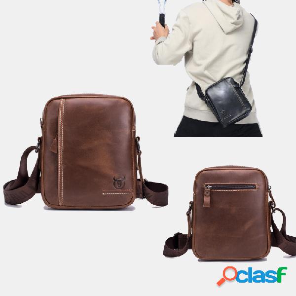 Hombre Piel Genuina Bandolera multibolsillos antirrobo Bolsa