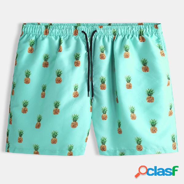 Hombre Verde Pantalones cortos divertidos de piña Tablero