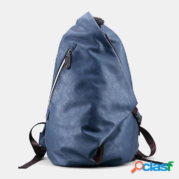 Hombre vendimia Mochila multibolsillos plegable antirrobo de