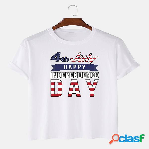 Hombres 100% algodón American Independence Day Clothing