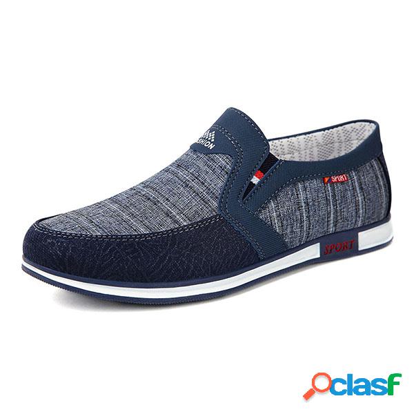 Hombres Color Blocking Tela Soft Slip Ons Zapatos casuales
