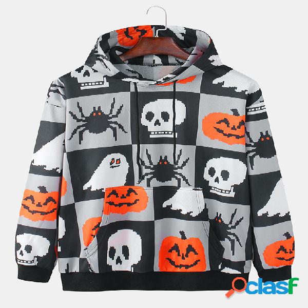 Hombres Halloween Ghost Patrón Imprimir sudaderas con