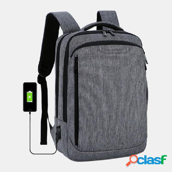 Hombres Oxford 15.6 Inch Mochila de negocios con carga USB