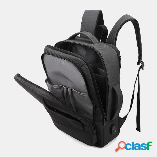 Hombres Oxford USB Carga Multi-bolsillo Business Laptop