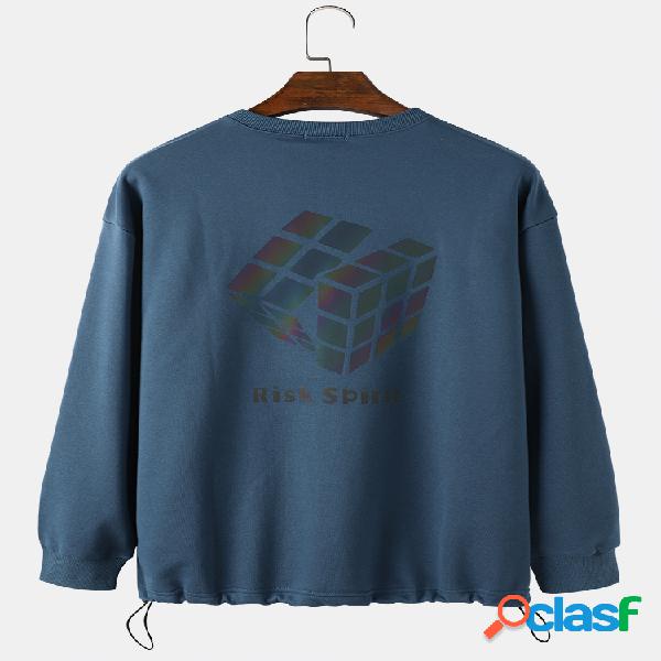 Hombres reflectantes Colorful Cube Sudaderas con estampado