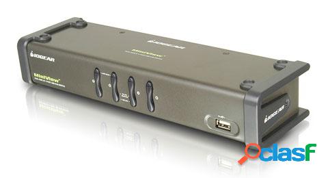 Iogear Switch KVM MiniView, 4 Puertos USB/VGA
