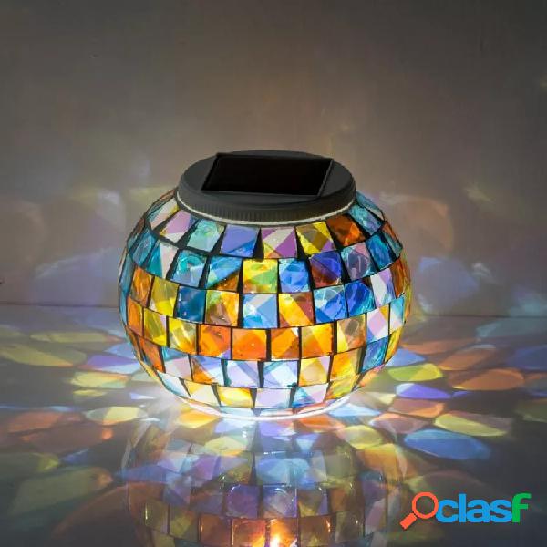 Jardín Solar Power Glass Ball Colorful luz LED al aire