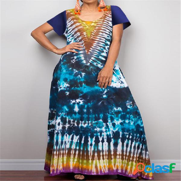 Kaftan Tie-Dye con estampado bohemio Playa Maxi de verano