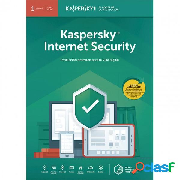 Kaspersky Internet Security 2019, 1 Usuario, 1 Año,