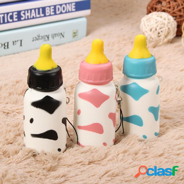 Kawaii Milk Nursing Bottle Squishy Toy Bolso de la correa