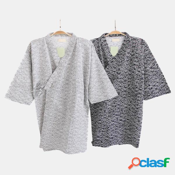 Kimono japonés 100% algodón para hombre transpirable Soft