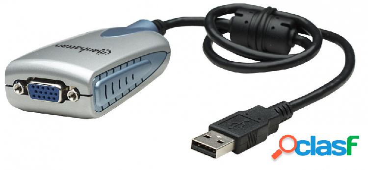 Manhattan Adaptador USB 2.0 Macho - SVGA Hembra, 0.5 Metros