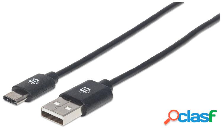Manhattan Cable USB A 2.0 Macho - USB C 2.0 Macho, 3 Metros,