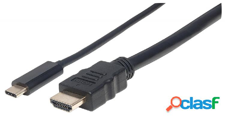 Manhattan Cable USB C Macho - HDMI Macho, 1 Metro, Negro