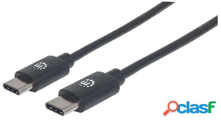 Manhattan Cable USB C Macho - USB C Macho, 2 Metros, Negro