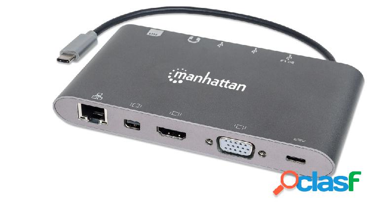 Manhattan Docking Station 152808 USB C, 3x USB 3.0, 1x USB