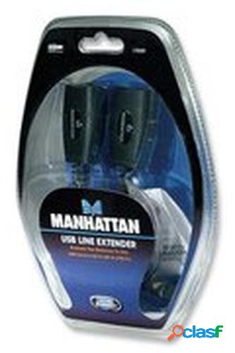 Manhattan Extensor de Línea USB, USB A y RJ45 Macho/Hembra,