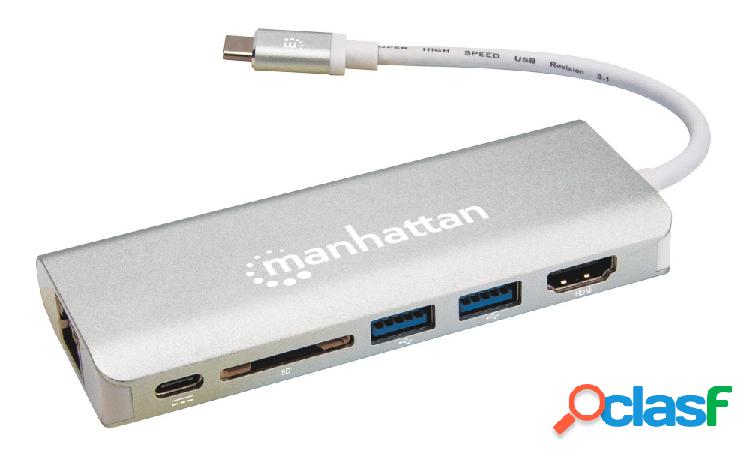 Manhattan Hub USB 3.1 Macho - 2x USB A, 1x UBS C, 1x HDMI