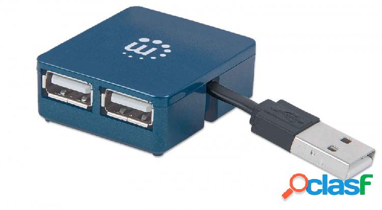Manhattan Micro Hub USB 2.0 de 4 Puertos, 480 Mbit/s