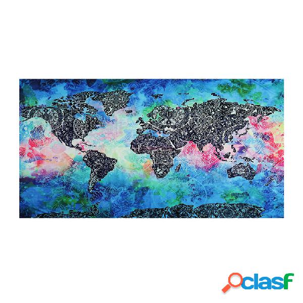 Mapa del mundo cromático Tapiz colgante de pared Toalla de