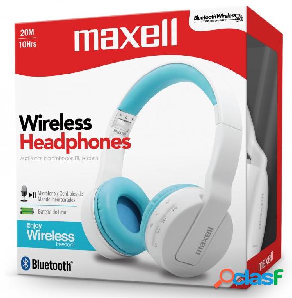 Maxell Audífonos MXH-BT800, Bluetooth, Inalámbrico, Azul