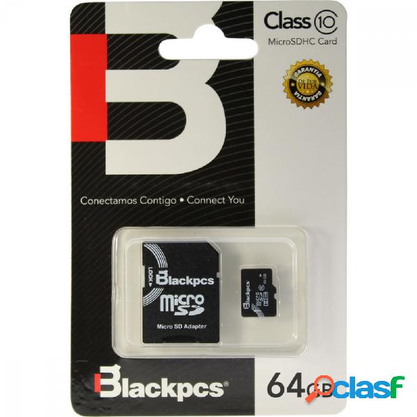 Memoria Flash Blackpcs MM10101, 64GB MicroSDHC Clase 10, con