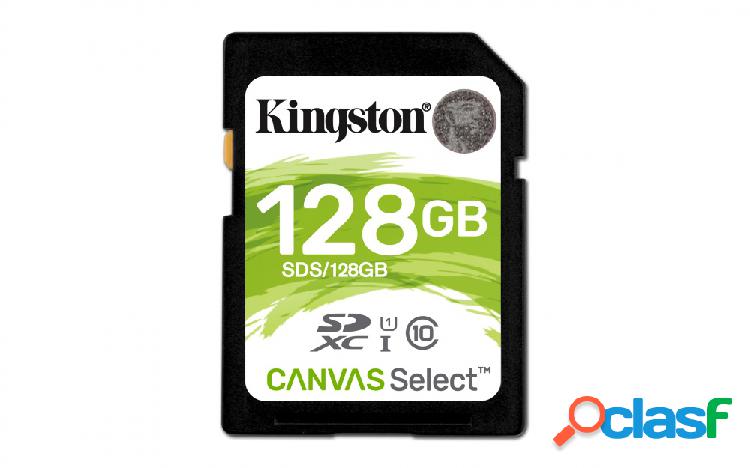 Memoria Flash Kingston Canvas Select, 128GB SDXC UHS-I Clase