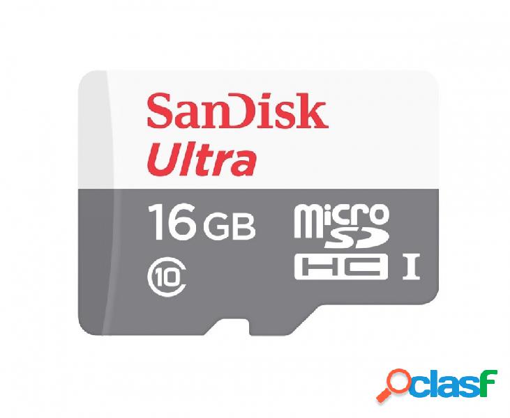 Memoria Flash SanDisk Ultra, 16GB microSDXC UHS-I Clase 10,