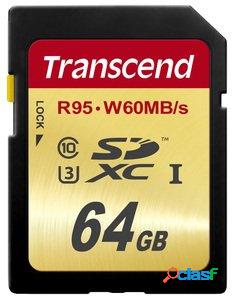 Memoria Flash Transcend TS64GSDU3, 64GB SDXC UHS Clase 10