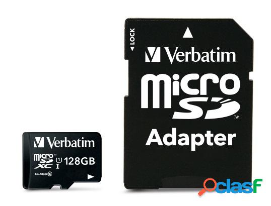 Memoria Flash Verbatim, 128GB MicroSDHC UHS-I Clase 10, con