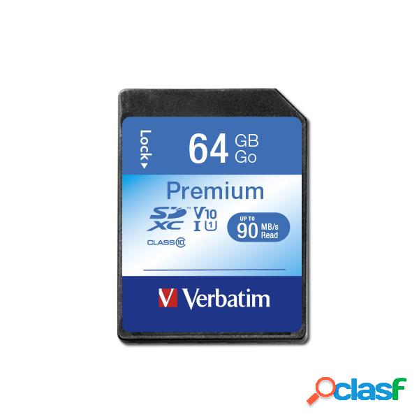 Memoria Flash Verbatim Premium, 64GB SDXC Clase 10