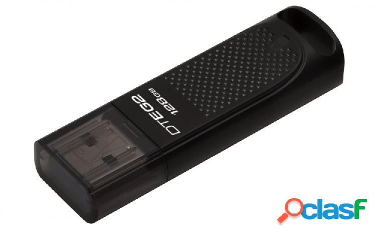 Memoria USB Kingston DTEG2, 128GB, USB 3.0, Negro