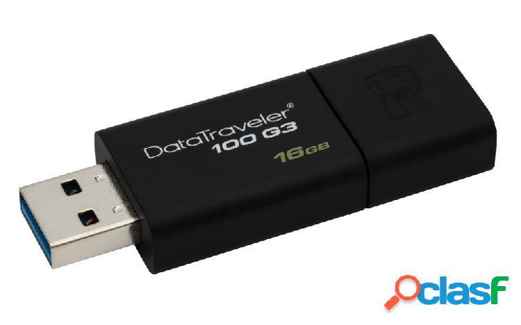 Memoria USB Kingston DataTraveler 100 G3, 16GB, USB 3.0,