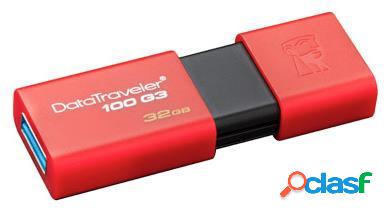 Memoria USB Kingston DataTraveler 100 G3, 32GB, USB 3.1 A,