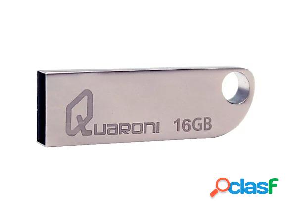 Memoria USB Quaroni QUF2-16G, 16GB, USB 2.0, Plata