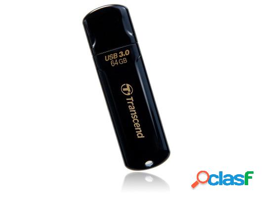 Memoria USB Transcend JetFlash 700, 64GB, USB 3.0, Negro