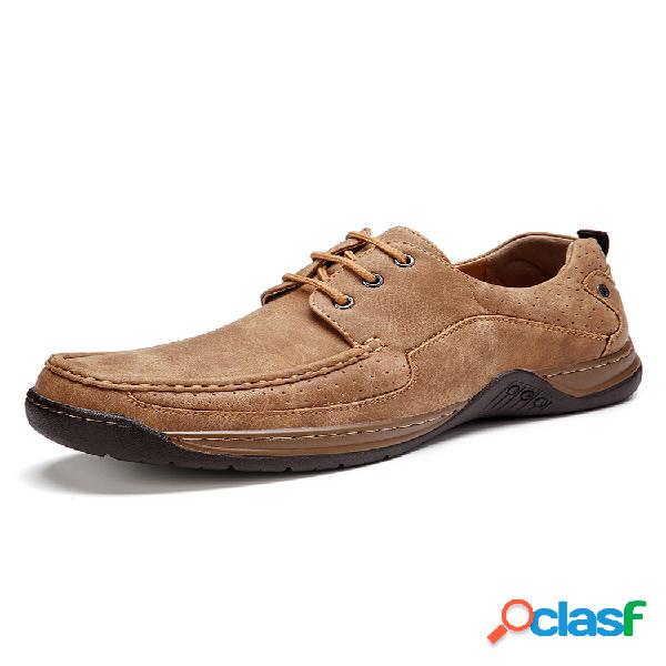 Menico Zapatos casuales de negocios con cordones cómodos