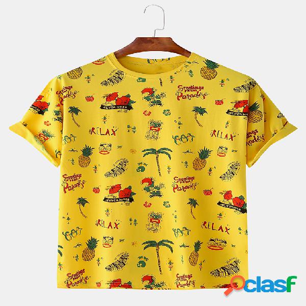 Mens 60% algodón divertido estampado de dibujos animados