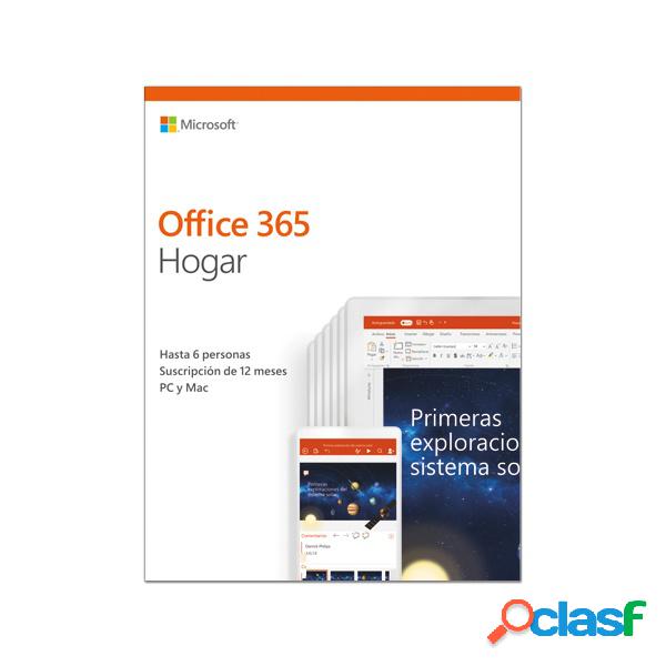 Microsoft Office 365 Hogar, 64-bit, 6 PC, Español,