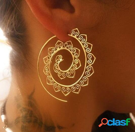 Moda Espiral Pendientes Retro en forma de corazón
