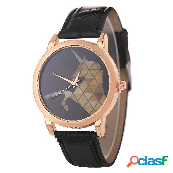 Moda minimalista reloj de cuero impermeable de cuarzo reloj