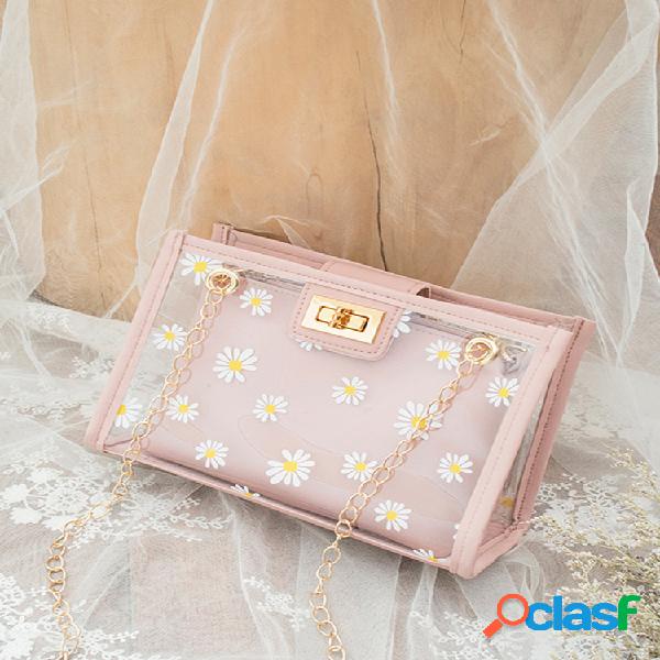 Mujer 2 piezas Daisy cerradura Cadenas de gelatina PVC