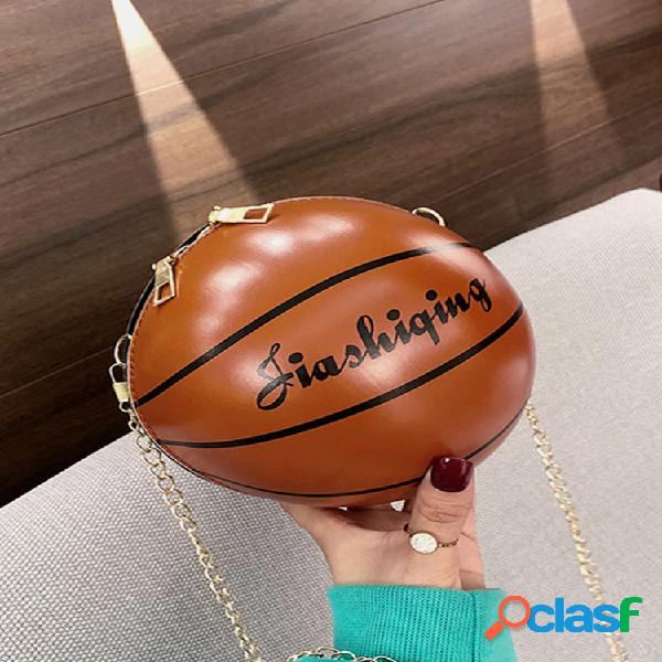 Mujer Bandolera de baloncesto con cadena Bolsa Hombro Bolsa