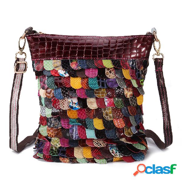 Mujer Bohemio Floral Piel Genuina Bolsos de mano Crossbody