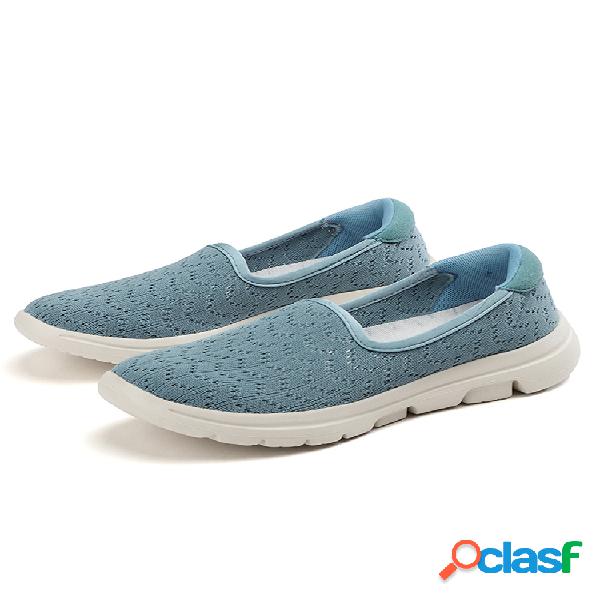 Mujer Casual Soft Zapatos para caminar sin cordones de punto