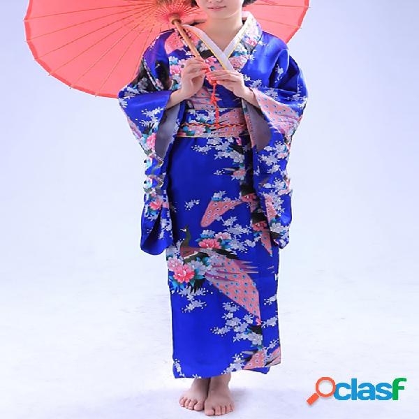 Mujer Conjunto de kimono estampado suelto lavable