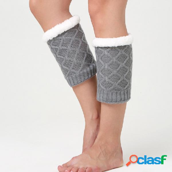 Mujer Diamond Grid Knit Espesar Rodilleras Conjuntos de