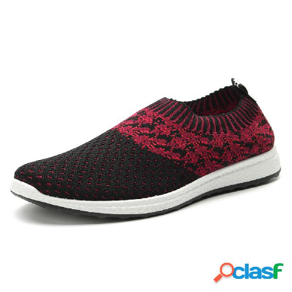 Mujer Duotone Knitted Fabric Ligero Soft Zapatillas