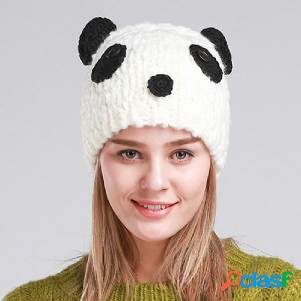 Mujer Gorro Beanie Winter Warm Cute Panda al aire libre