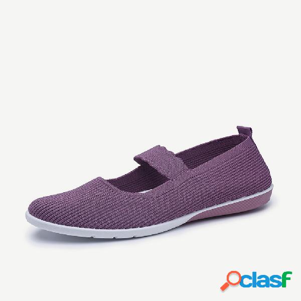 Mujer Knitted Comfy Antideslizante Soft Zapatos deportivos